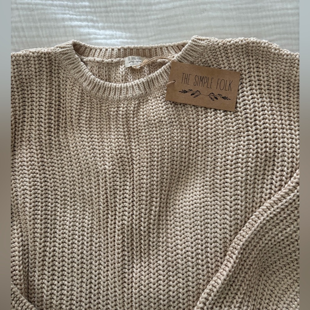 The Simple Folk The Chunky Sweater in Oatmeal - Picture 2 of 4